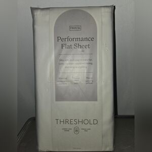 Threshold White Performance Flat Sheet Twin XL
